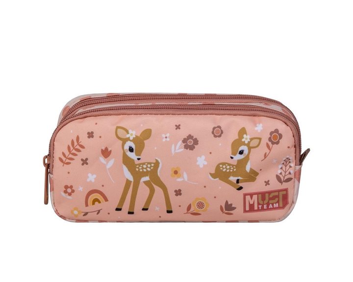 Κασετίνα Βαρελάκι Must 2 Φερμουάρ 21x6x9cm Cute Deer 000586761