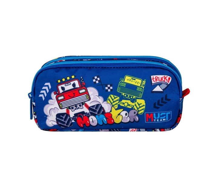 Κασετίνα Βαρελάκι Must 2 Φερμουάρ 21x6x9cm Monster Truck 000586219