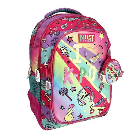 Τσάντα Πλάτης Must 32x18x43cm 3 Θήκες I Love K-Pop 000586262
