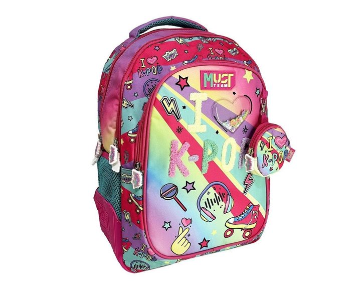 Τσάντα Πλάτης Must 32x18x43cm 3 Θήκες I Love K-Pop 000586262
