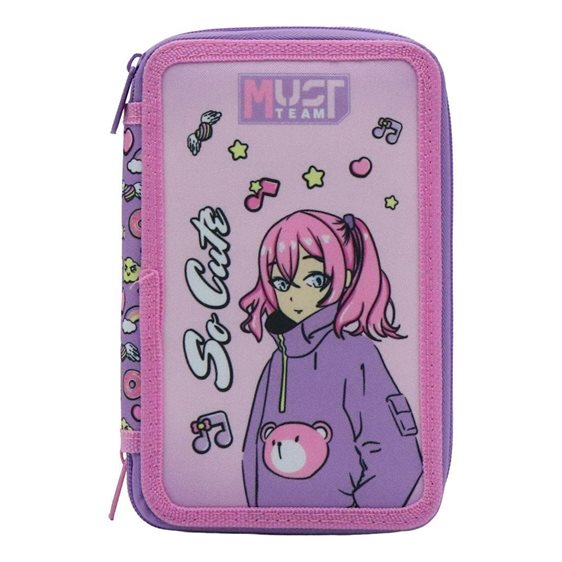 Κασετίνα Must Τριπλή Γεμάτη 12x6x19.5cm So Cute 000586737