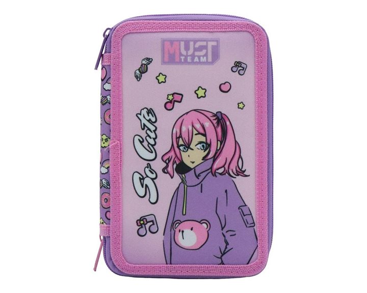Κασετίνα Must Τριπλή Γεμάτη 12x6x19.5cm So Cute 000586737