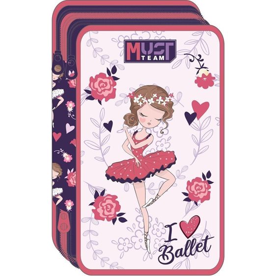 Κασετίνα Must Τριπλή Γεμάτη 12x6x19.5cm I Love Ballet 000586736