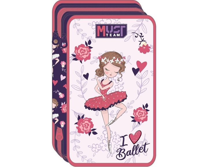Κασετίνα Must Τριπλή Γεμάτη 12x6x19.5cm I Love Ballet 000586736