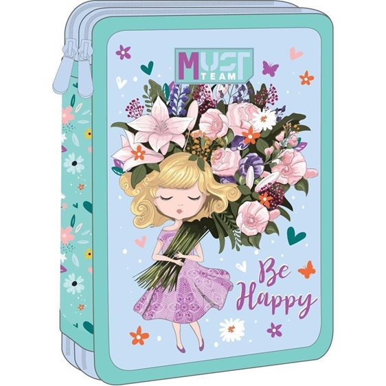 Κασετίνα Must Διπλή Γεμάτη 15χ5χ21 Be Happy 000586724
