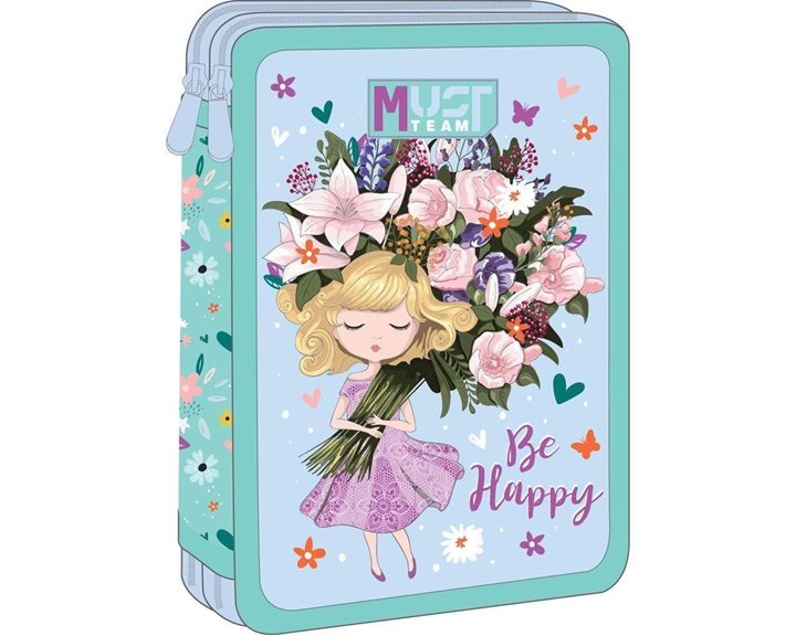 Κασετίνα Must Διπλή Γεμάτη 15χ5χ21 Be Happy 000586724