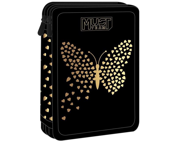 Κασετίνα Must Διπλή Γεμάτη 15χ5χ21 Butterfly Hearts 000586873