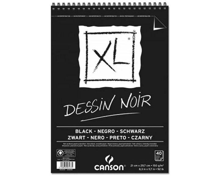 Μπλοκ Canson Dessin Noir XL Black A4 150gr 40Φ