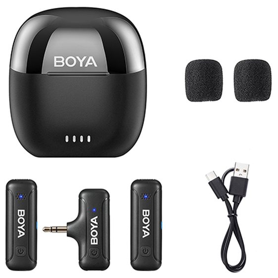 BOYA BY-WM3T-M2  2,4GHz Mobile wireless mic For Camera 3.5Jack (2 transmitters, two person vlog)