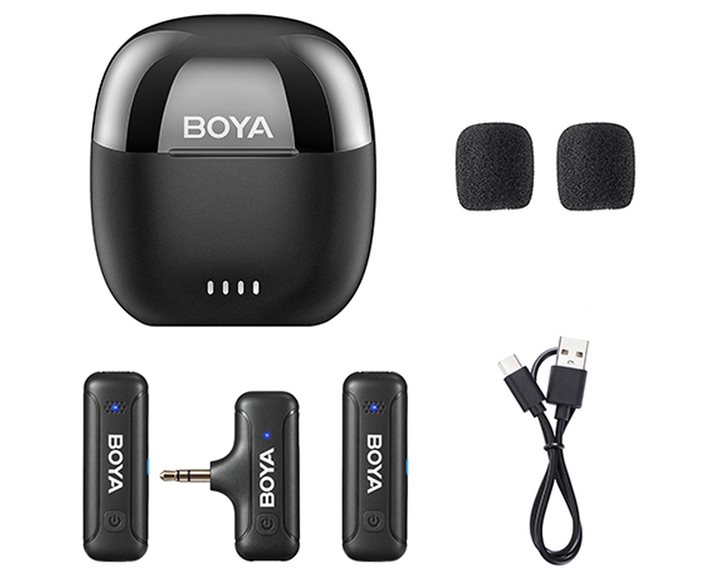 BOYA BY-WM3T-M2  2,4GHz Mobile wireless mic For Camera 3.5Jack (2 transmitters, two person vlog)