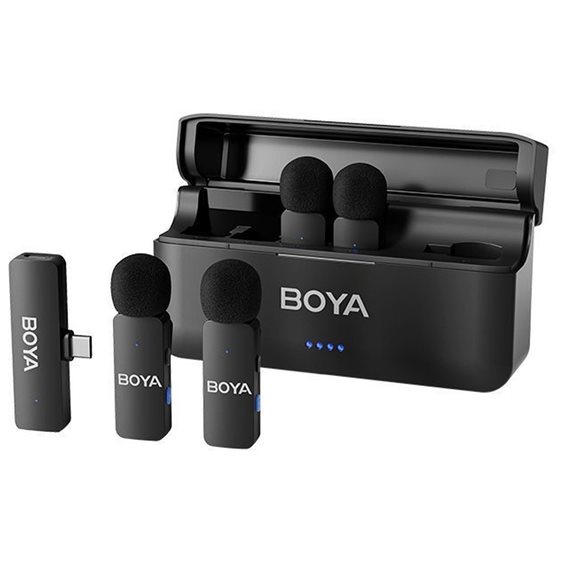 BOYA BY-V4U Wireless 4 person 4-channel mini Lavalier USB-C 2.4GHz Microphone