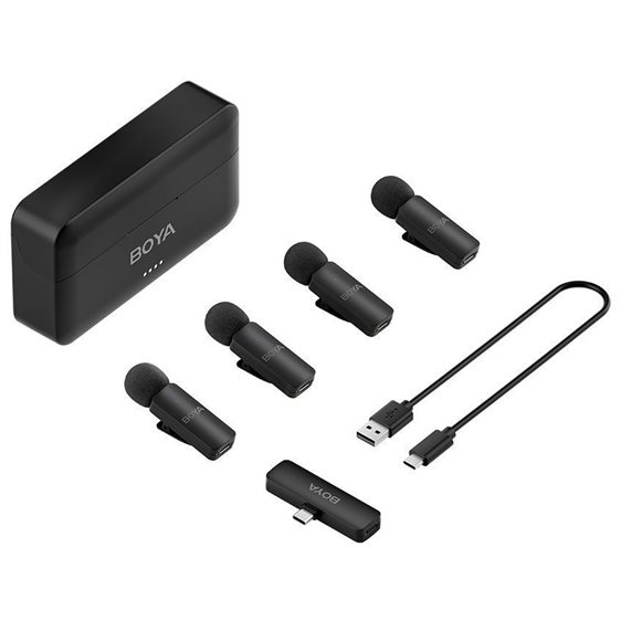 BOYA BY-V4U Wireless 4 person 4-channel mini Lavalier USB-C 2.4GHz Microphone