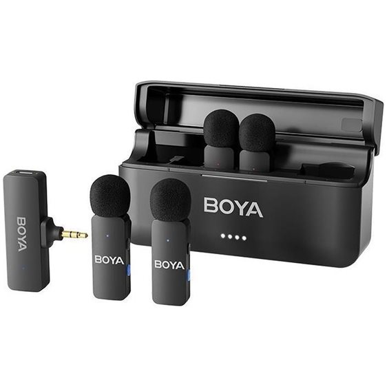 BOYA BY-V4 Wireless 4 person 4-channel mini Lavalier 3.5mm for Camera 2.4GHz Microphone