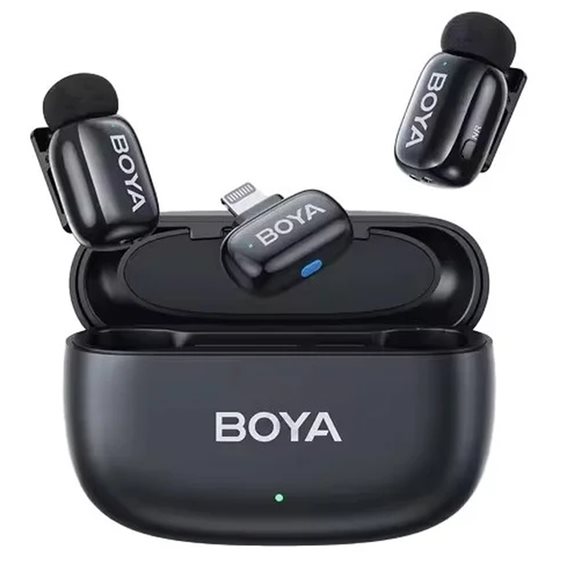 BOYA Mini iPhone Lightning - 2,4GHz 2mic Wireless Microphone with Charging Box