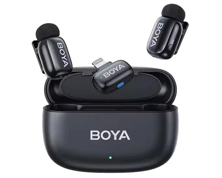 BOYA Mini iPhone Lightning - 2,4GHz 2mic Wireless Microphone with Charging Box