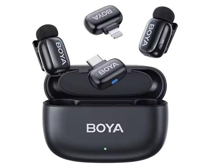 BOYA Mini iPhone Lightning & Type-C - 2,4GHz 2mic Wireless Microphone with Charging Box