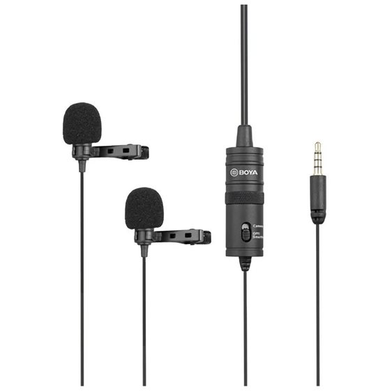 BOYA BY-M1DM wired mic Dual Lavalier Microphone