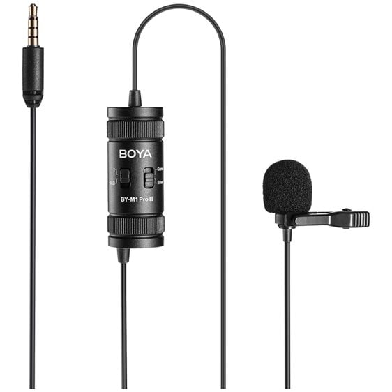 BOYA BY-M1 Pro II wired mic Professional lavalier mic - jack 6m cable Camera Smartphone Tablet