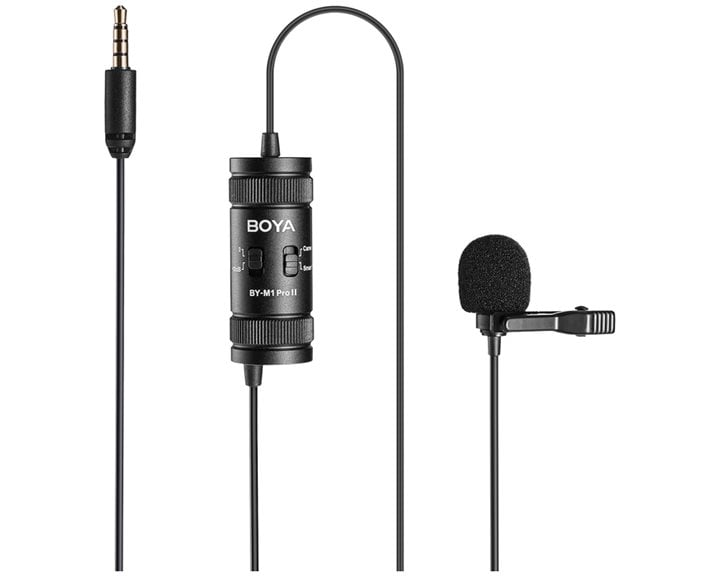 BOYA BY-M1 Pro II wired mic Professional lavalier mic - jack 6m cable Camera Smartphone Tablet