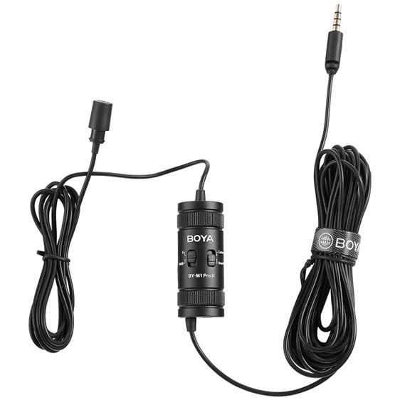 BOYA BY-M1 Pro II wired mic Professional lavalier mic - jack 6m cable Camera Smartphone Tablet