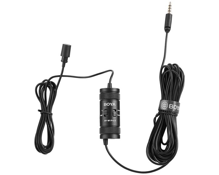 BOYA BY-M1 Pro II wired mic Professional lavalier mic - jack 6m cable Camera Smartphone Tablet