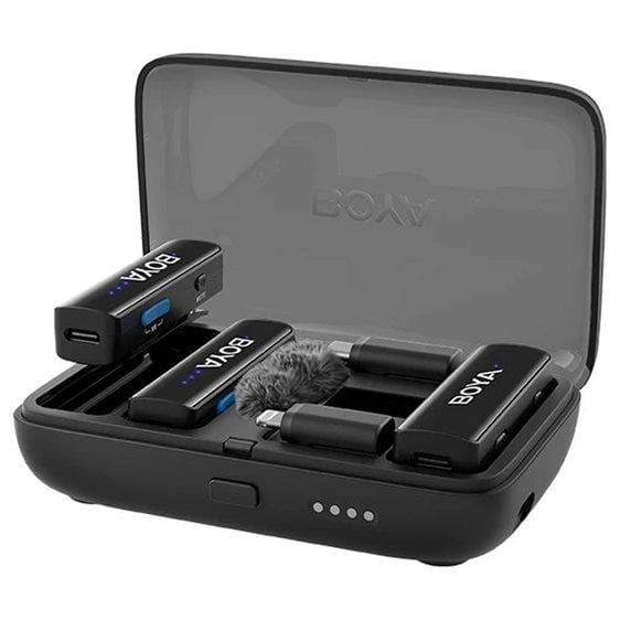 BOYALINK V2 Mobile Wireless Mic for Android USB-C iPhone IOS and 3,5 TRS (laptop) 2 person vlog