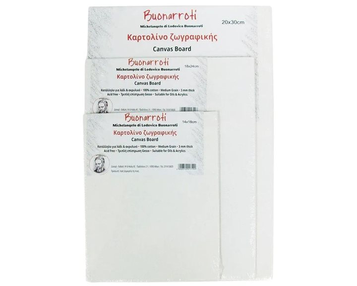  Καρτολίνο Ζωγραφικής Buonarroti 3mm 40x50cm με Βαμβακερό Καμβά
