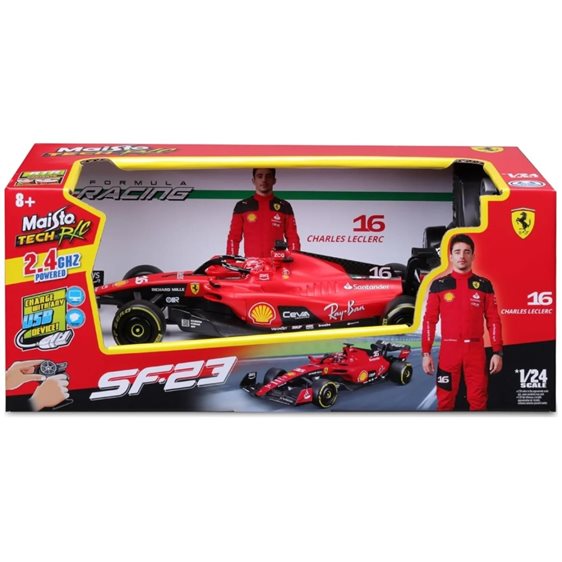 Maisto M82357 Tech Τηλεκατευθυνόμενο R/C Ferrari SF-23 2023, Leclerc 16 CAR-2.4Ghz R, Κόκκινο 49/82357