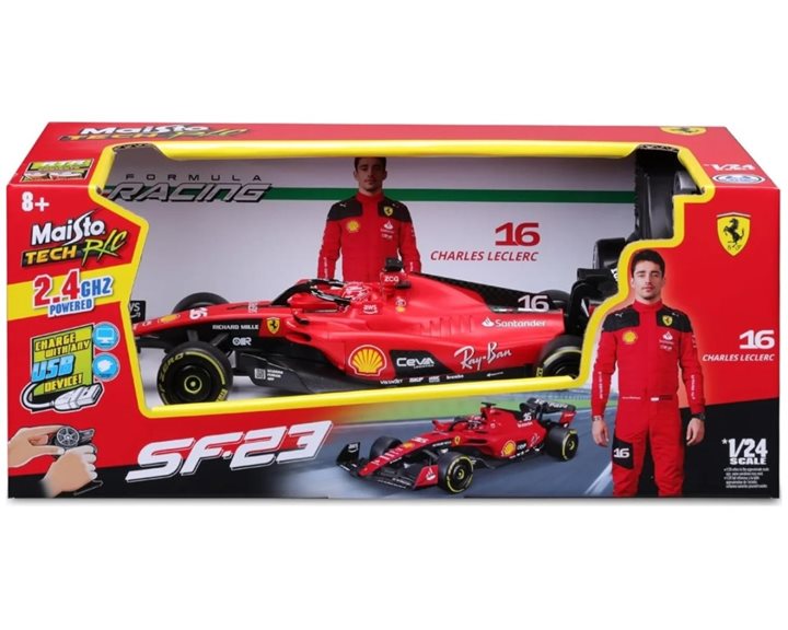Maisto M82357 Tech Τηλεκατευθυνόμενο R/C Ferrari SF-23 2023, Leclerc 16 CAR-2.4Ghz R, Κόκκινο 49/82357