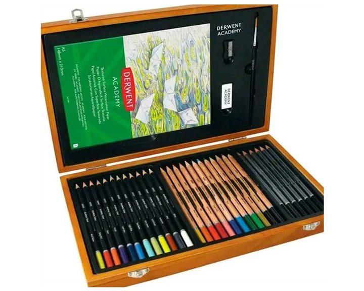 DERWENT ACADEMY WOODEN BOX SET 35 ΤΕΜΑΧΙΩΝ