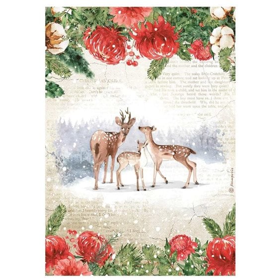 Ριζόχαρτο Decoupage Stamperia A4 Christmas Romantic Home for the