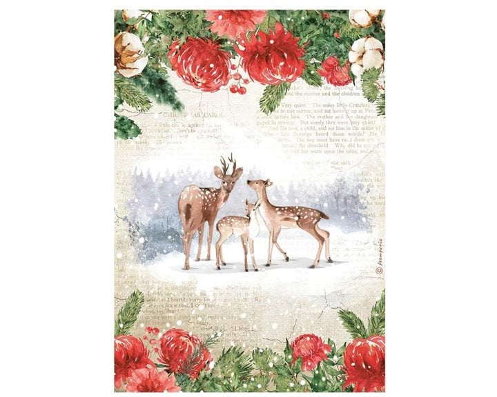 Ριζόχαρτο Decoupage Stamperia A4 Christmas Romantic Home for the