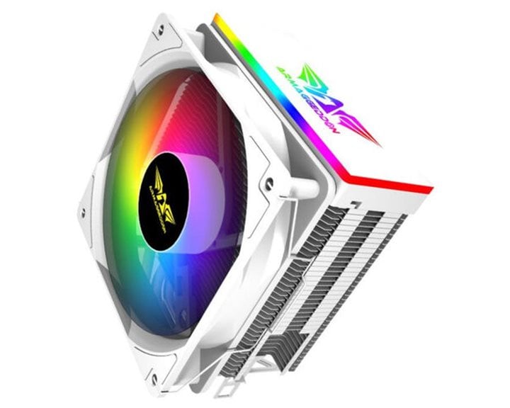 ARMAGGEDDON ARGB SILENT 12CM CPU COOLING FAN 4 HEAT PIPES WHITE