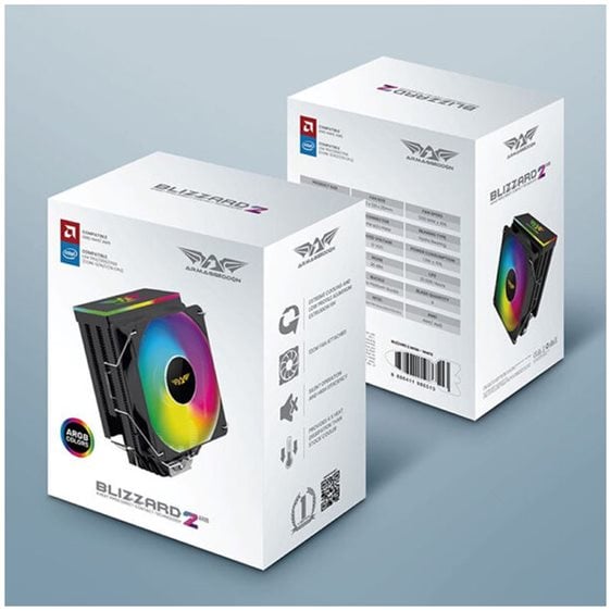 ARMAGGEDDON ARGB SILENT 12CM CPU COOLING FAN 4 HEAT PIPES WHITE