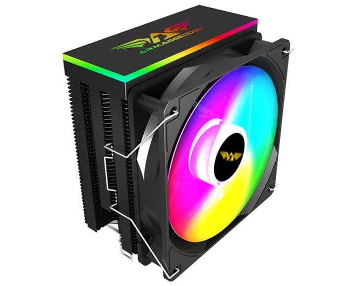 ARMAGGEDDON ARGB SILENT 12CM CPU COOLING FAN 6 HEAT PIPES BLACK