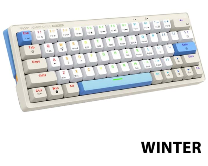 ARMAGGEDDON TRIMODE MECH RGB KEYBOARD LINEAR 63KEYS GMK-100 WINTER