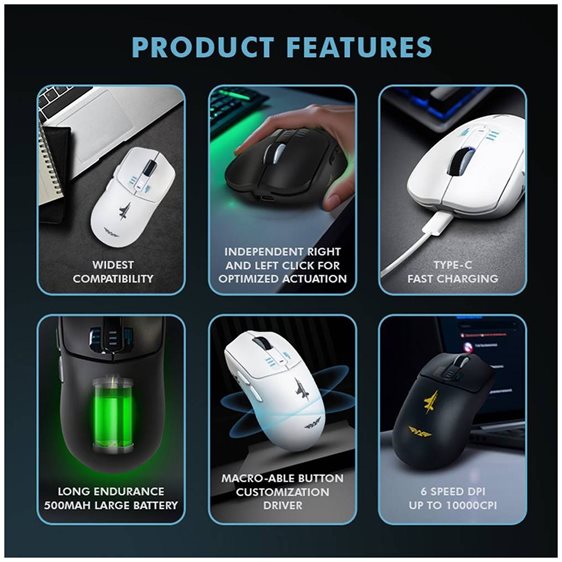 ARMAGGEDDON 3-MODE GAMING MOUSE MIRAGE V BLACK
