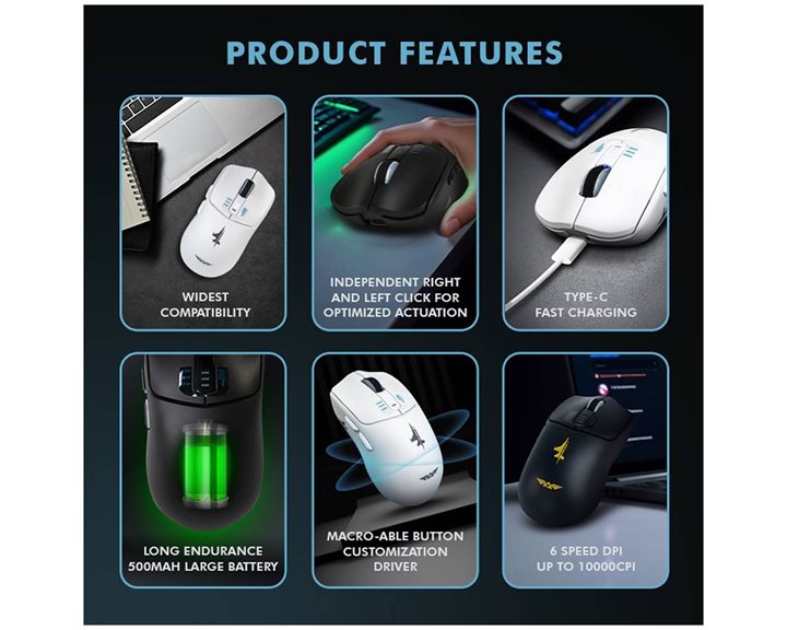 ARMAGGEDDON 3-MODE GAMING MOUSE MIRAGE V BLACK
