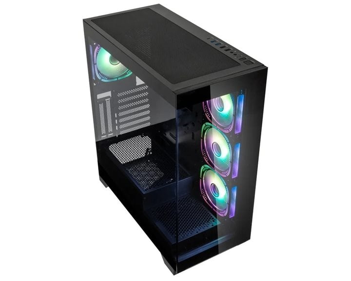 Kolink Unity Peak ARGB Midi Tower Showcase - Black ATX 400mm clearance with 4 ARGB Fans