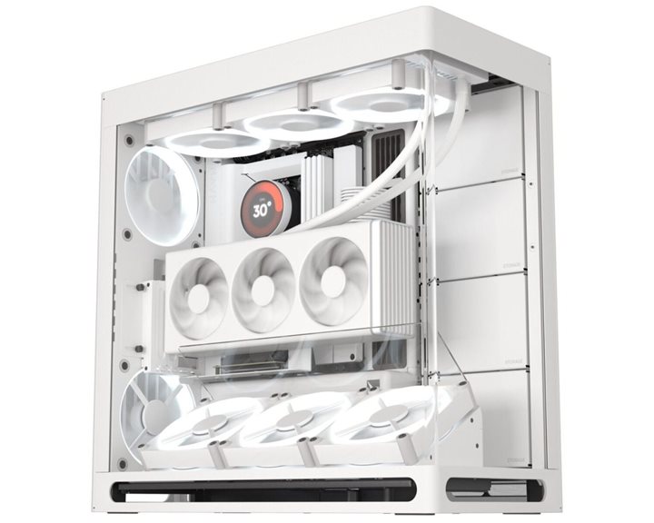 HAVN HS 420 VGPU white Premium Midi Tower Case - with vertical GPU support
