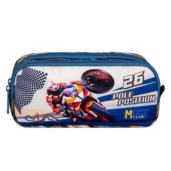 Κασετίνα Βαρελάκι Must 2 Φερμουάρ 21x6x9cm Pole Position 000586765