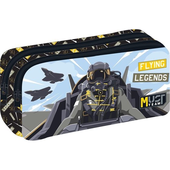 Κασετίνα Βαρελάκι Must 2 Φερμουάρ 21x6x9cm Flying Legends 000586836