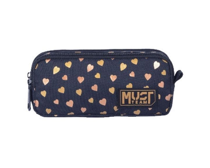 Κασετίνα Βαρελάκι Must 2 Φερμουάρ 21x6x9cm Butterfly Hearts 000586875