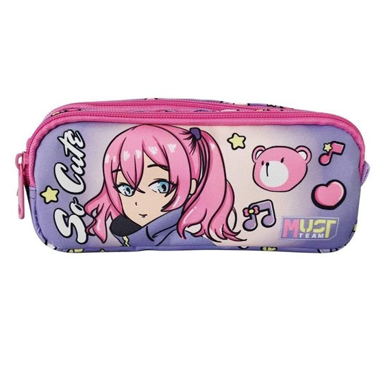 Κασετίνα Βαρελάκι Must 2 Φερμουάρ 21x6x9cm So Cute 000586250