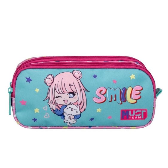 Κασετίνα Βαρελάκι Must 2 Φερμουάρ 21x6x9cm Smile 000586764