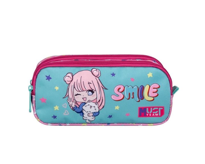 Κασετίνα Βαρελάκι Must 2 Φερμουάρ 21x6x9cm Smile 000586764