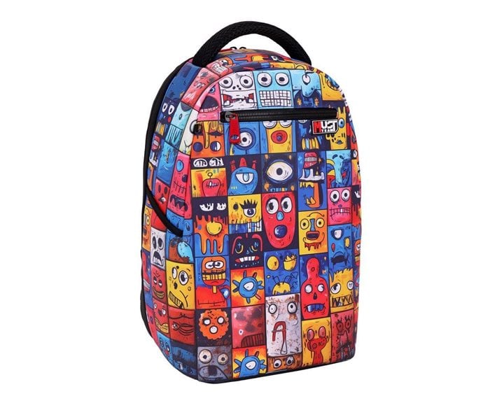 Τσάντα Πλάτης Must 32x17x42cm 1 Κεντρική Θήκη Trendy Emoticons 000586994