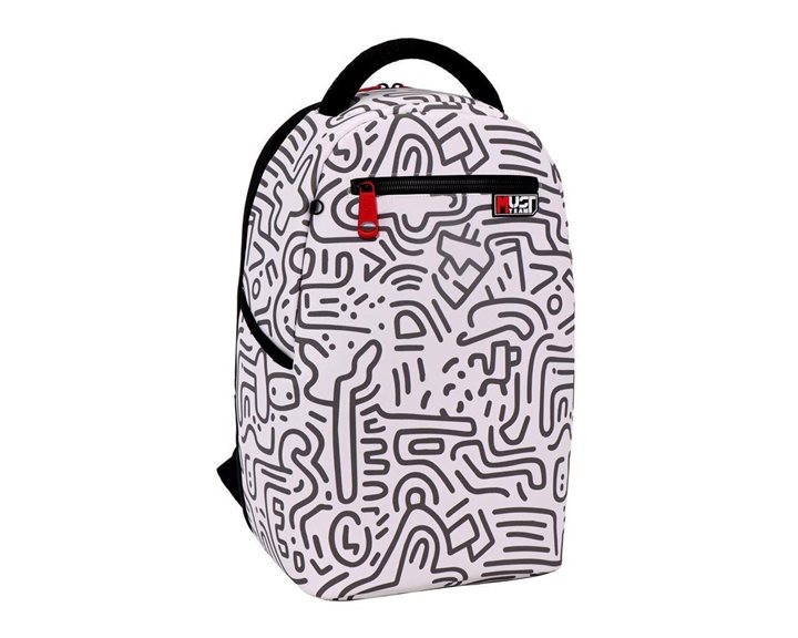 Τσάντα Πλάτης Must 32x17x42cm 1 Κεντρική Θήκη Gray Doodle 000586991