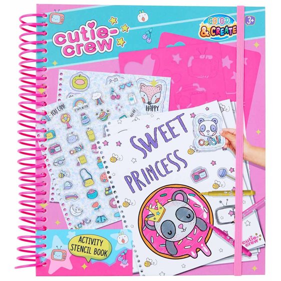 Cutie Crew Stencil Activity Colouring Book CC60356