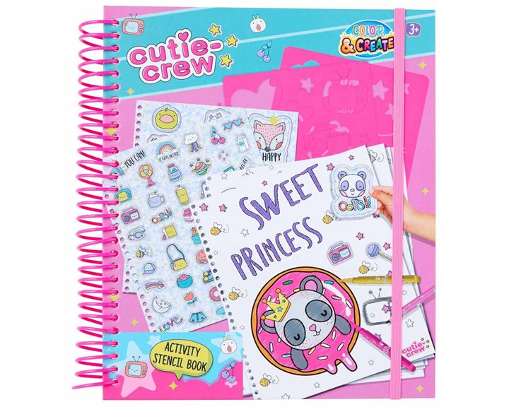 Cutie Crew Stencil Activity Colouring Book CC60356